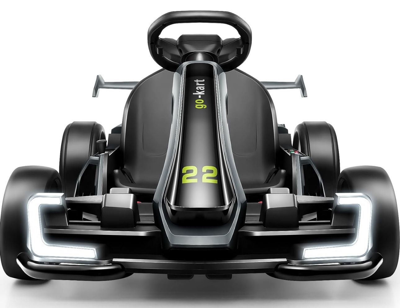 Hikole Go Kart for Kids Age 6-12, 24V Electric Drift Kart Car with Adjustable Seat, Speeds, 8.5MPH, Bright LED Lights, 300W Powerful Motor, 24 Volt Ri