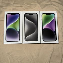 New Sealed Unlocked Apple iPhone 15 Pro White Unlocked $1070 Or iPhone 14 Purple Or Black Unlocked $750 I Can Bring It To you Now