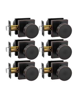 Goldenwarm Oil Rubbed Bronze Privacy Door Knobs for Interior Doors, Zinc Alloy Bronze Door Knobs Interior for Bedroom & Bathroom, Keyless Lock with Em