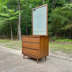 Mid Century Bachelors Chest Dresser with mirror