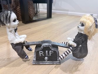 Animated Halloween Creepy Dolls Seesaw Decoration