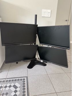 4 acer computer monitors with stand and all cables
