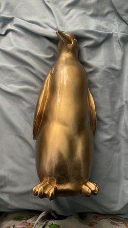 Gold Penguin Statue