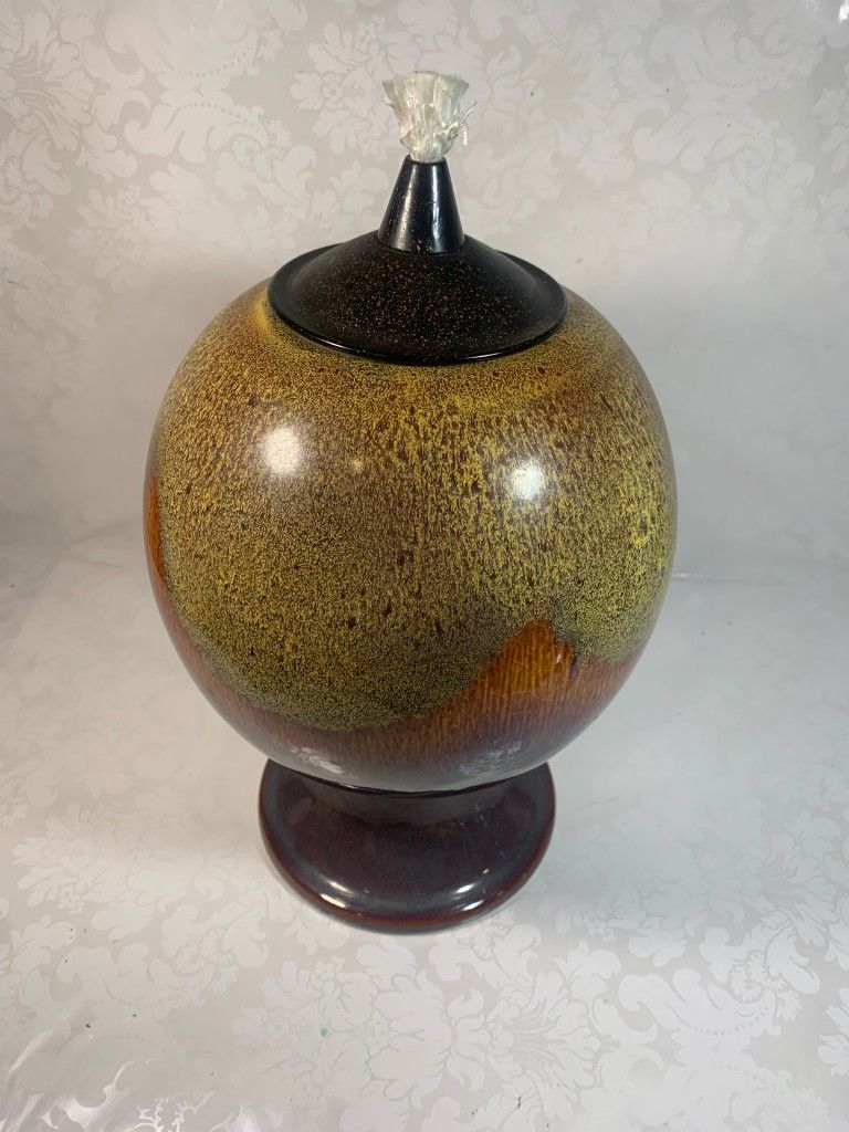 Vintage Tiki Torch Pottery Lamp
