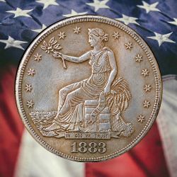 1883 Trade Dollar Silver Plated Novelty Coin - Circulated