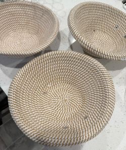 Brand-New Set of 3 Woven Decorative Baskets