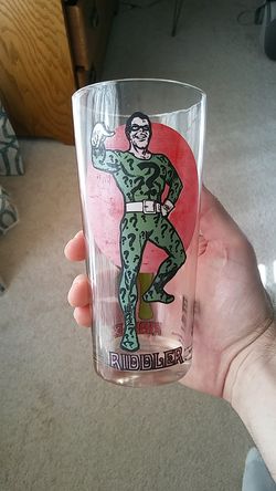 Vintage 1976 Riddler Batman Pepsi Glass
