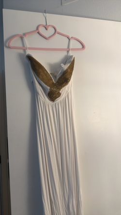 White maxi long dress