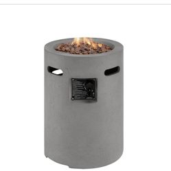 Hampton Bay Pendra 19.5 in. W 32000 Btu Stone Propane Outdoor with Lava Rocks