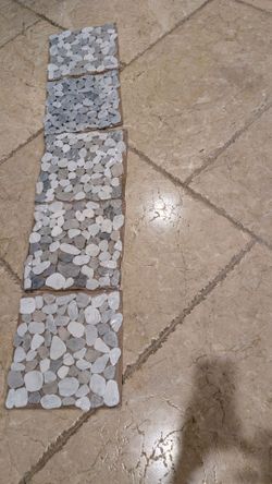 Stone pebble shower tile or accent 12" 5 sheets