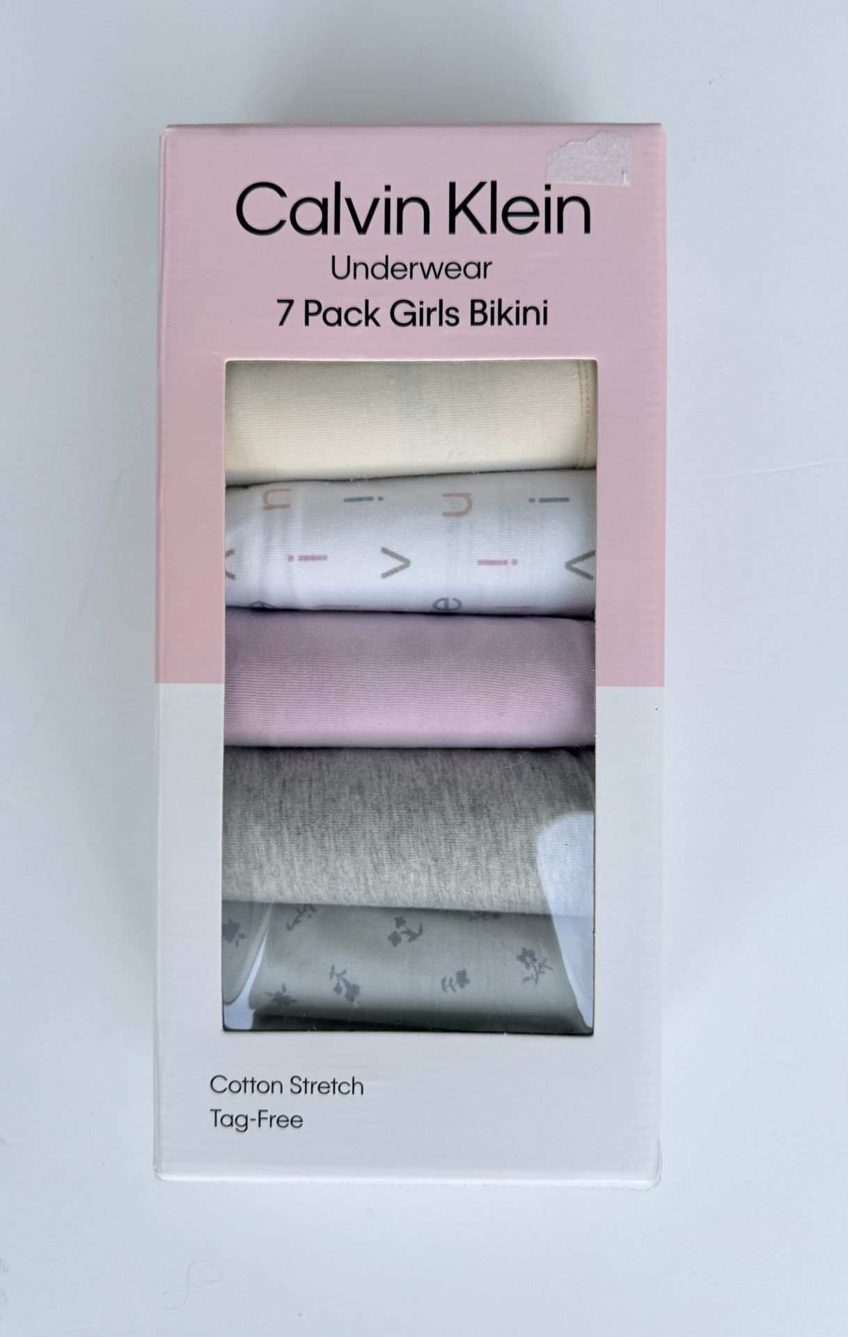 Calvin Klein Girls’ Bikini Underwear Cotton Stretch Tag-Free 7-pack Size XL New