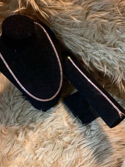 Iced out beautiful 22in tennis chain  with 8in bracelet