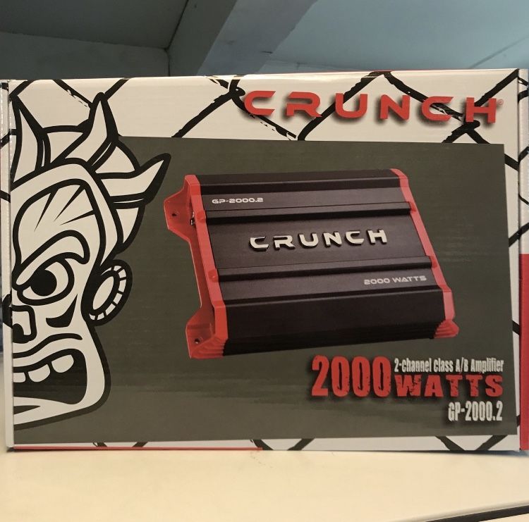 Crunch Amplifier For Bass 2000 Watts 2 Channels Brand New