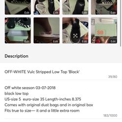 Off white season 03-07-2018 Sneaker  black low top 