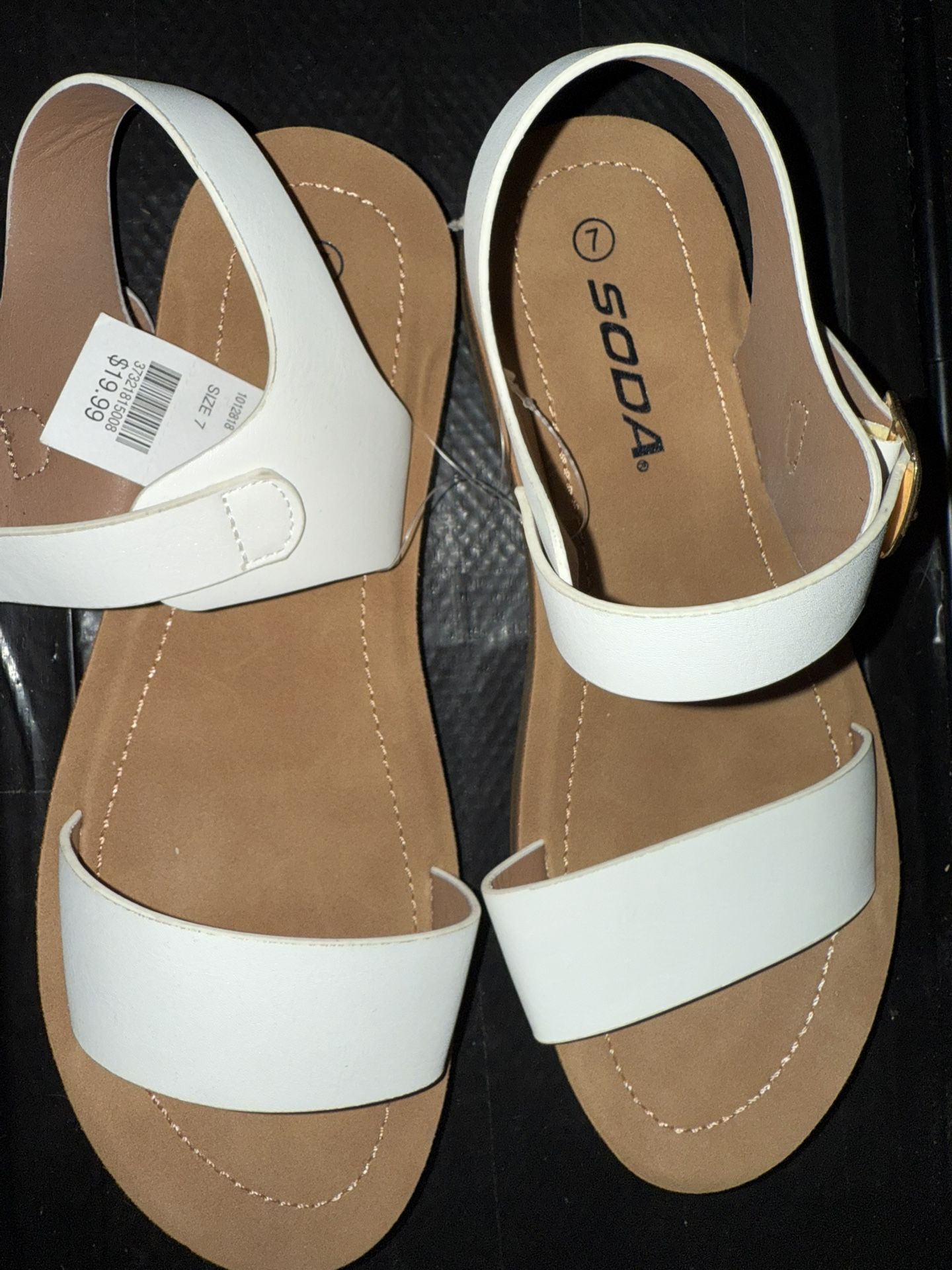 White Sandals Size 7