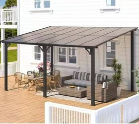 New in Box 14' x 10' Gazebo for Patio Hard Top Lean to Gazebo Pergola with Roof (140 Sq.Ft Shaded)