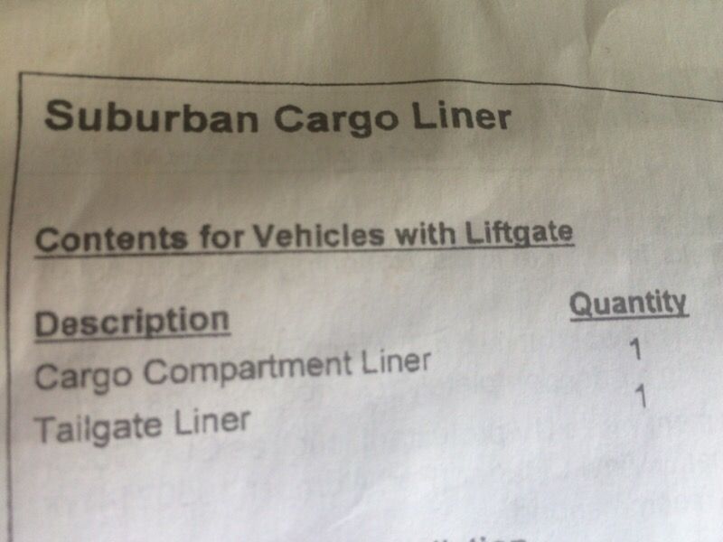 SUV cargo space liner