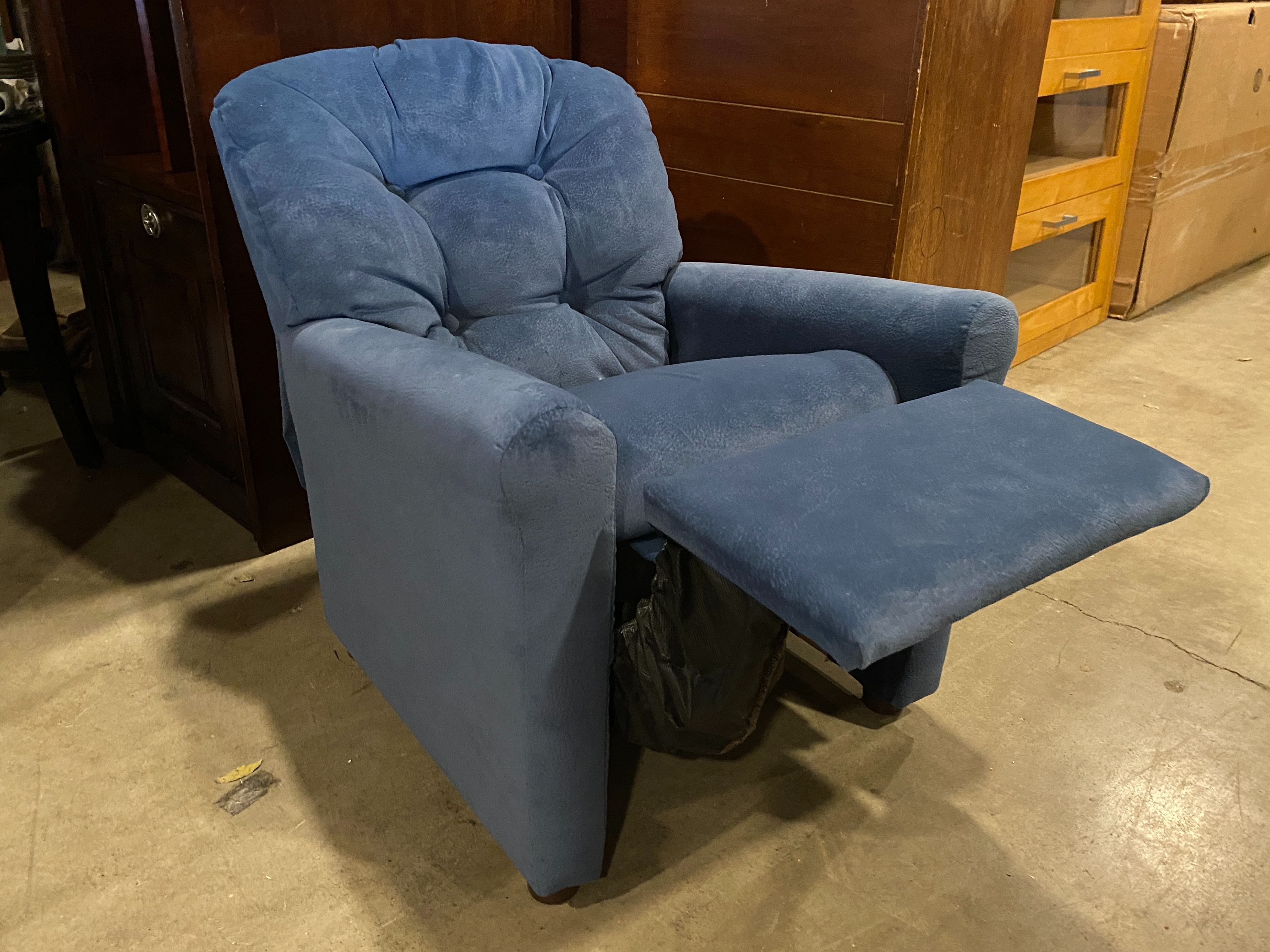 Child-Size Blue Manual Recliner Armchair