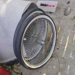 144 Spoke White Wall 26" Lowrider Rims + Tires