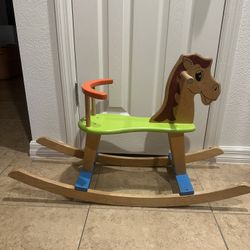 Wooden Kid Rocking & Spring Ride-on Horse Multi-color 