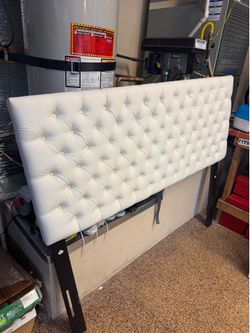 White Queen Headboard with metal frame