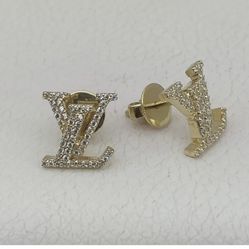 LV gold diamond earrings