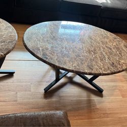 3-Piece Marble Style Coffee Table Set