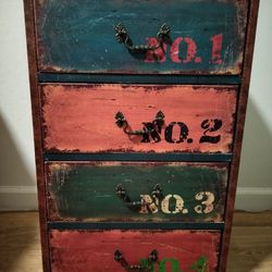 Antiqued Small Dresser/Chest Of Drawers 