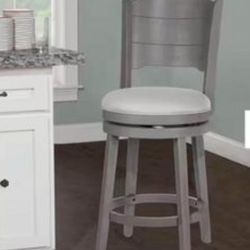 Distressed Gray Swivel Counter Stool