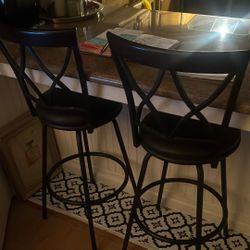 Brown Rotating Stools For High Counter Top