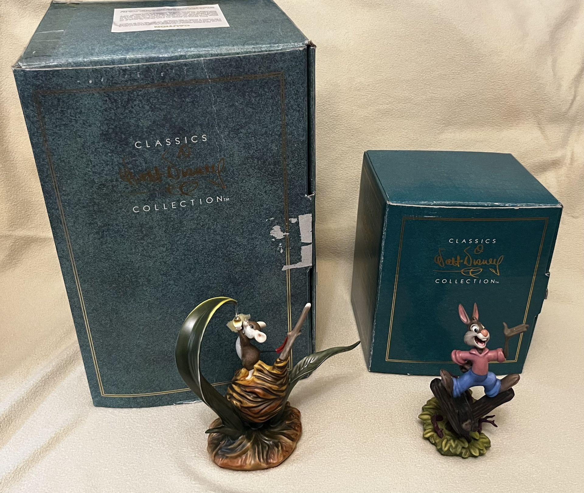 Walt Disney Classics Collection WDCC Set Including Brer Rabbit “Born And Bred In A Briar Patch” And Field Mouse “Little April Shower”