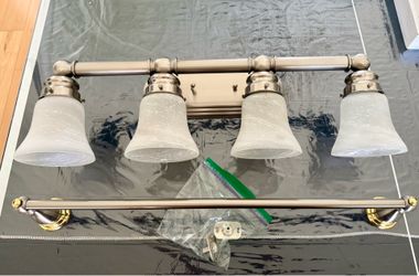 Bathroom light fixture & towel rack