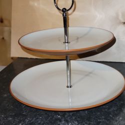 Noritake Colorwave two tier hostess tray in Terracotta