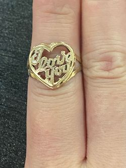 Solid 10K “I Love You” Ring Sz 7