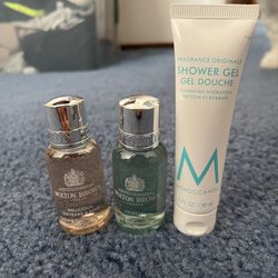 3 Molton Brown London + MOROCCANOIL Bath/Shower Gel Travel Sz 1 fl oz/30ml