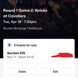 Cavs vs Knicks game 2 tickets