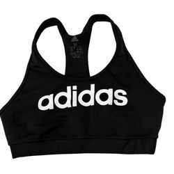 ADIDAS Climalite Black Racerback Logo Sports Bra Women’s Medium