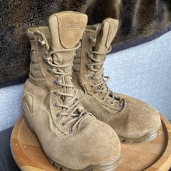 Belleville 533ST Mens 5.5Wide Womens 7.5Wide Tan Brown Leather Combat Military Boots Made In The USA