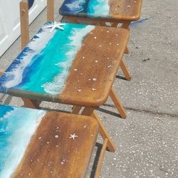 Beautiful Epoxy Resin Ocean/ Beach Yables