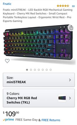20$ OFF Fnatic Streak mini RGB gaming keyboard With Wrist Rest