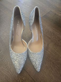Brand New ANNAILI Silver Glitter High Heels (Size 36)