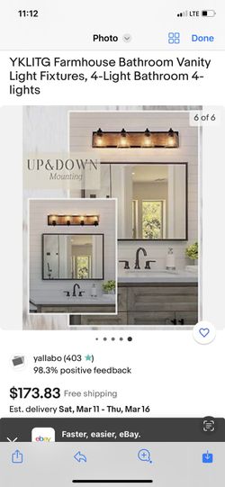Farmhouse Bathroom Vanity Light Fixtures