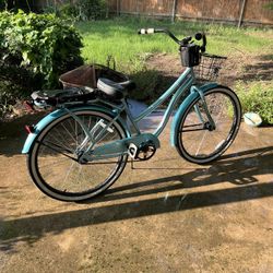 Women’s Huffy Baypointe L 26 Deluxe Cruiser Bike with Basket, Fanny Pack, & Multi Function Headlight