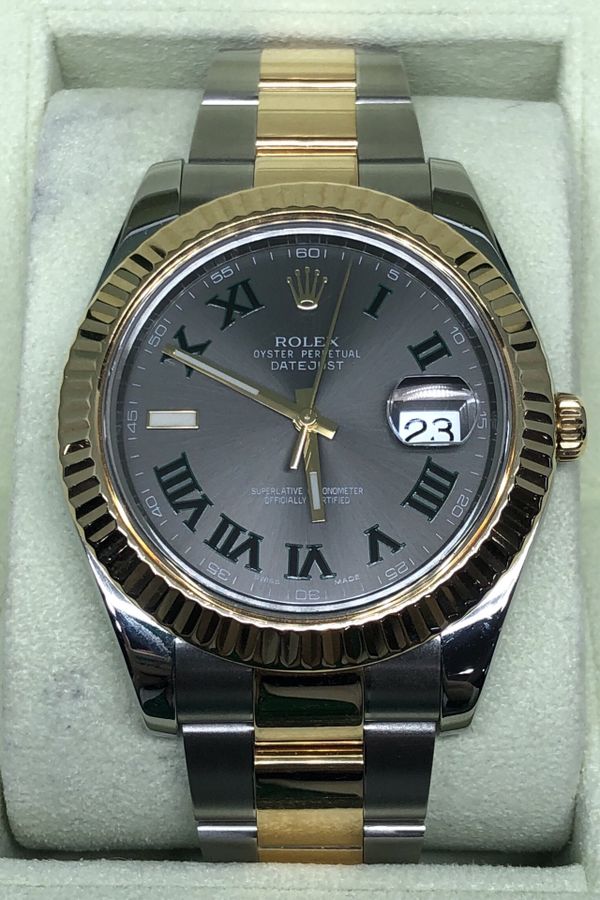ROLEX Datejust 2 Two-Tone Fluted Bezel Green Roman Numerals MINT! for Sale in Costa Mesa, CA