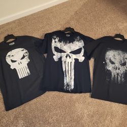 Three Brand New Punisher Shirts 