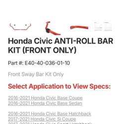 Honda Civic ANTI-ROLL BAR KIT 