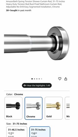 Shower Curtain Chrome Rod