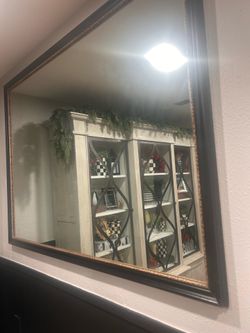 Large heavy leopard mirror