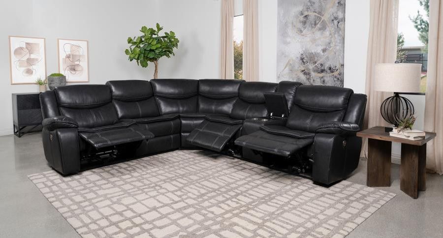 New In A Box Power Sectional Sofa With Three Power Recliners. And Charging Stations