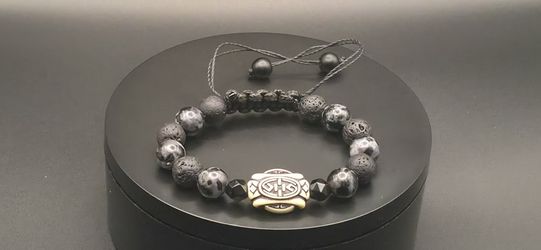 handmade bracelet Natural Gemstones!!Snowflake Obsidian 
